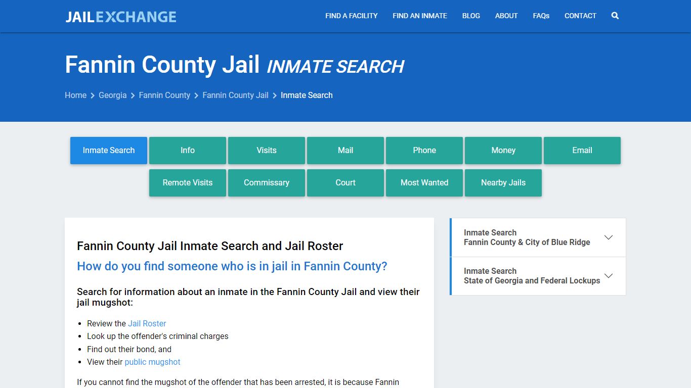 Inmate Search: Roster & Mugshots - Fannin County Jail, GA